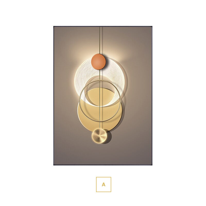 Neutrale schicke moderne Ästhetik Sonne Mond Wandkunst feine Kunst Leinwanddrucke moderne Bilder für luxuriöse Apartment Wohnzimmer Home Office Dekor