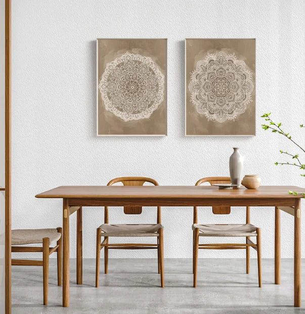 Neutrale Farben Rustikale Mandala Poster Fine Art Leinwanddruck Wandkunst Bilder Für Wohnzimmer Schlafzimmer Kunst Für Salon Spa Boutique Wanddekoration
