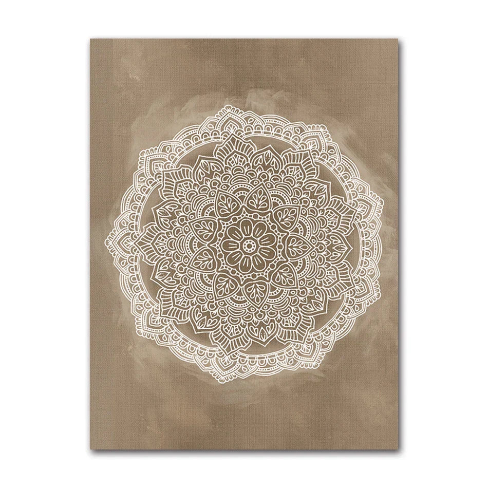 Neutrale Farben Rustikale Mandala Poster Fine Art Leinwanddruck Wandkunst Bilder Für Wohnzimmer Schlafzimmer Kunst Für Salon Spa Boutique Wanddekoration