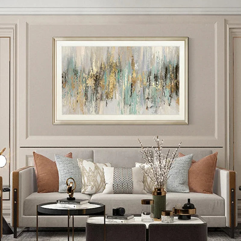 Neutrale Farben Vintage Abstract Grün Beige Grau Wandkunst Fine Art Leinwanddrucke Zeitgenössisches Bild Für Wohnzimmer Schlafzimmer Kunstdekoration | Karnz