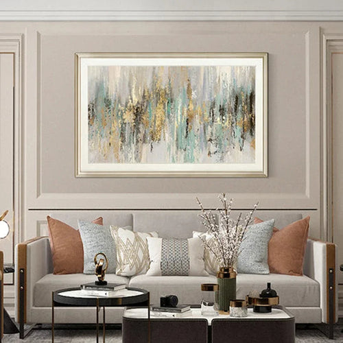 Neutrale Farben Vintage Abstract Grün Beige Grau Wandkunst Fine Art Leinwanddrucke Zeitgenössisches Bild Für Wohnzimmer Schlafzimmer Kunstdekoration | Karnz
