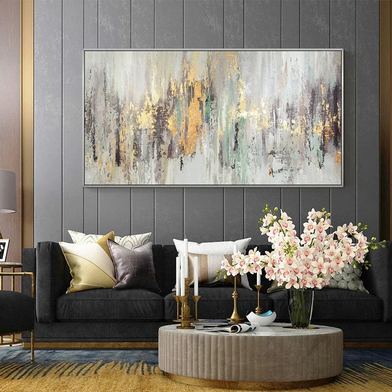 Neutrale Farben Vintage Abstract Grün Beige Grau Wandkunst Fine Art Leinwanddrucke Zeitgenössisches Bild Für Wohnzimmer Schlafzimmer Kunstdekoration | Karnz