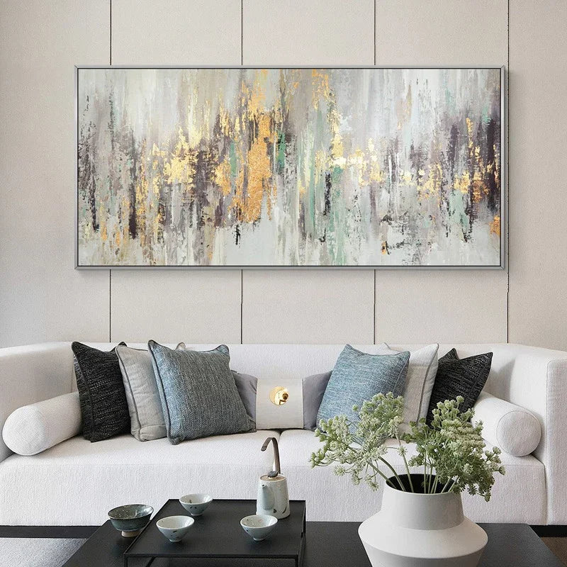 Neutrale Farben Vintage Abstract Grün Beige Grau Wandkunst Fine Art Leinwanddrucke Zeitgenössisches Bild Für Wohnzimmer Schlafzimmer Kunstdekoration | Karnz