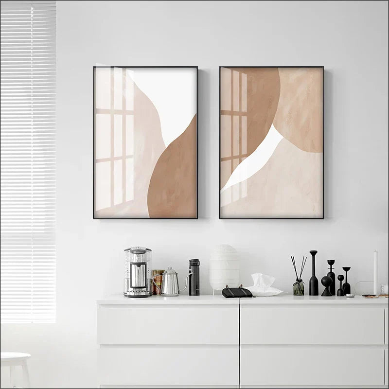 Neutrale Töne Beige Braun Weiß Abstrakte Wandkunst Fine Art Leinwanddrucke Nordic Bilder für Wohnzimmer Schlafzimmer Zeitgenössische Wohnkultur