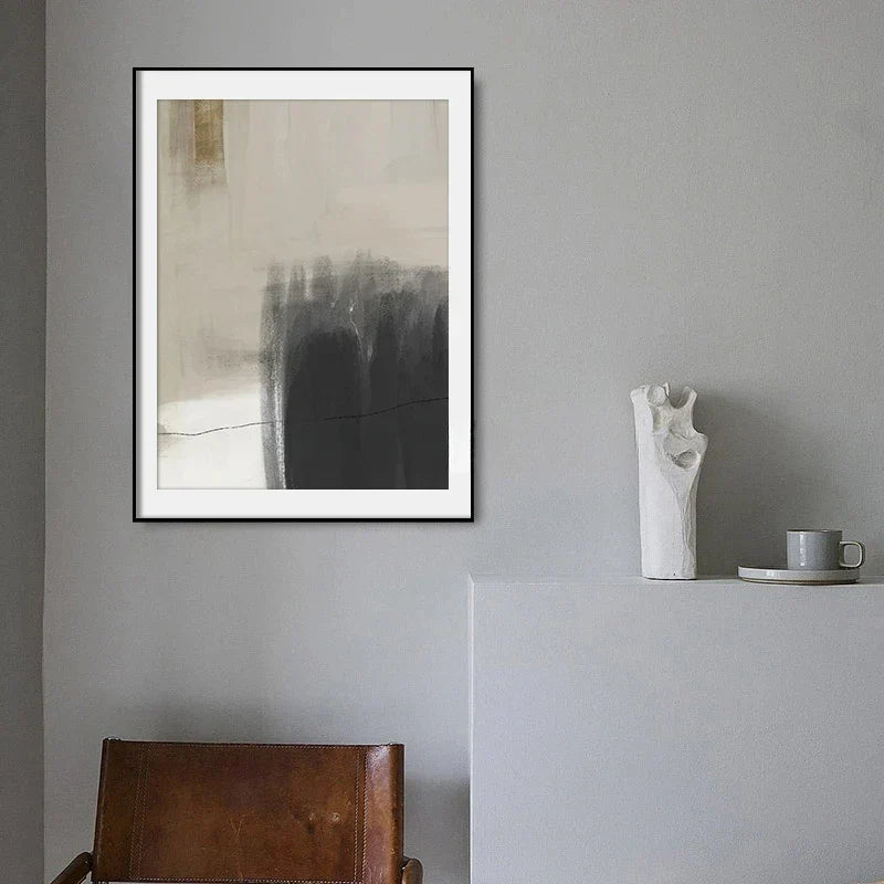 Beige Grau Schwarz Skandinavisch Abstrakte Wandkunst Fine Art Leinwanddrucke Beige Graue Bilder Für Minimalistische Wohnzimmerkunst Für Zeitgenössische Innenräume