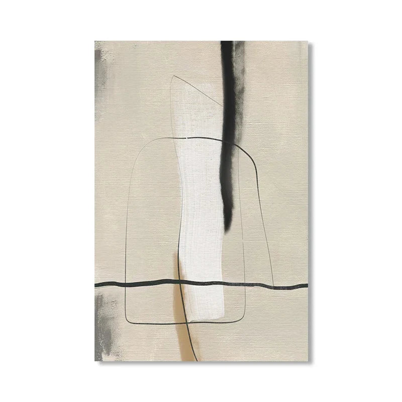 Beige Grau Schwarz Skandinavisch Abstrakte Wandkunst Fine Art Leinwanddrucke Beige Graue Bilder Für Minimalistische Wohnzimmerkunst Für Zeitgenössische Innenräume