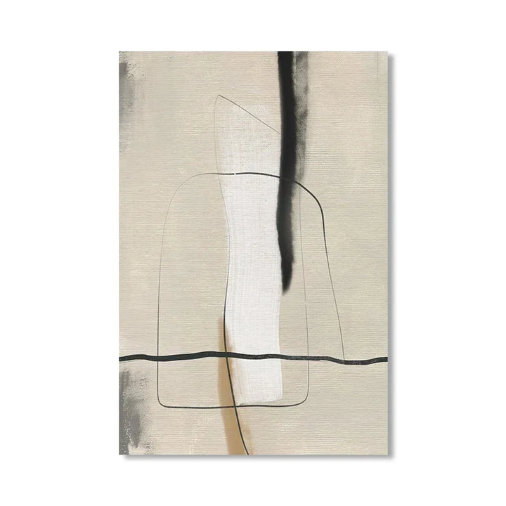 Beige Grau Schwarz Skandinavisch Abstrakte Wandkunst Fine Art Leinwanddrucke Beige Graue Bilder Für Minimalistische Wohnzimmerkunst Für Zeitgenössische Innenräume