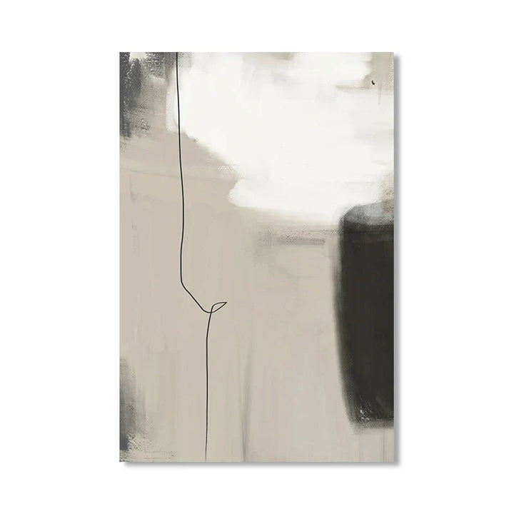 Beige Grau Schwarz Skandinavische Abstrakte Wandkunst Fine Art Leinwanddrucke Beige Graue Bilder Für Minimalistische Wohnzimmerkunst Für Zeitgenössische Interieure | Karnz