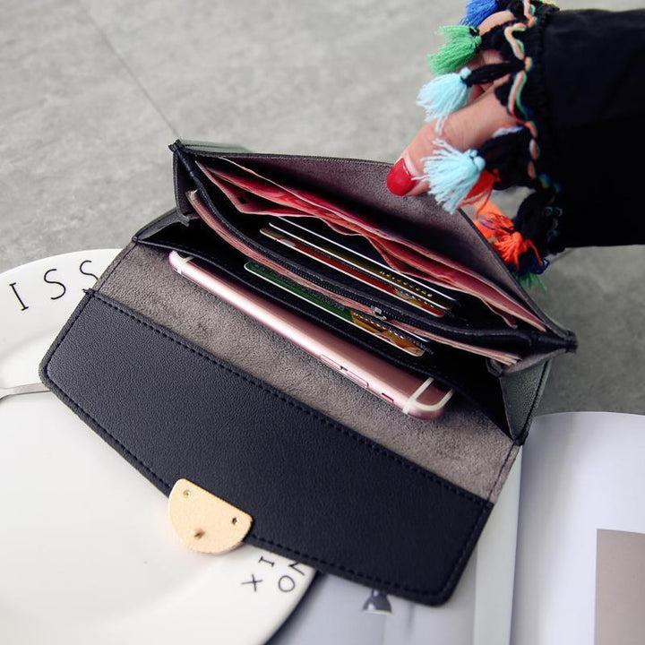 Lange Brieftasche aus PU-Leder mit Druckverschluss | Karnz