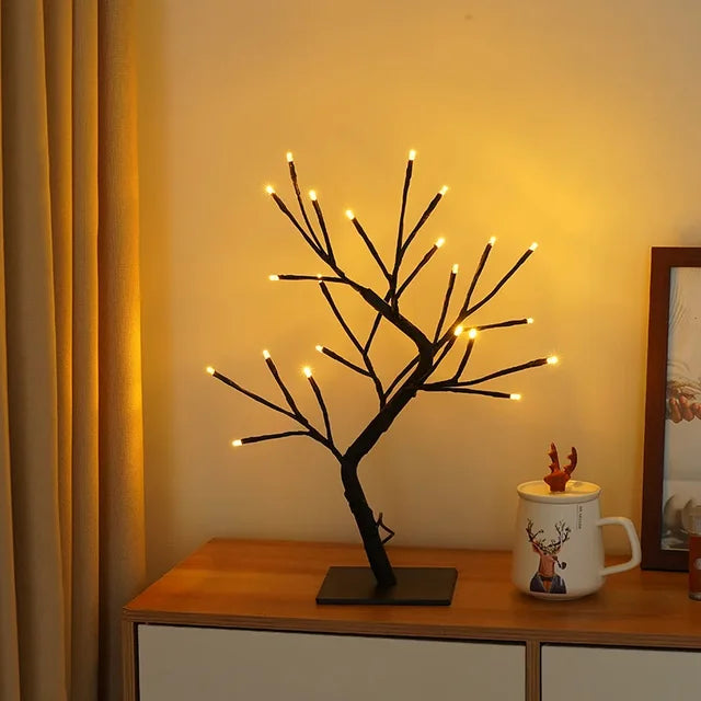 LED Baum Tischlampe – Romantische Deko Leuchte, Warmes Licht, Perfekt für Wohnzimmer und Schlafzimmer | Karnz