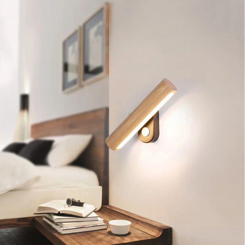 LED Wandleuchte aus Holz – Moderne Wandlampe für Schlafzimmer | Karnz