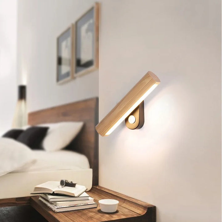 LED Wandleuchte aus Holz – Moderne Wandlampe für Schlafzimmer | Karnz