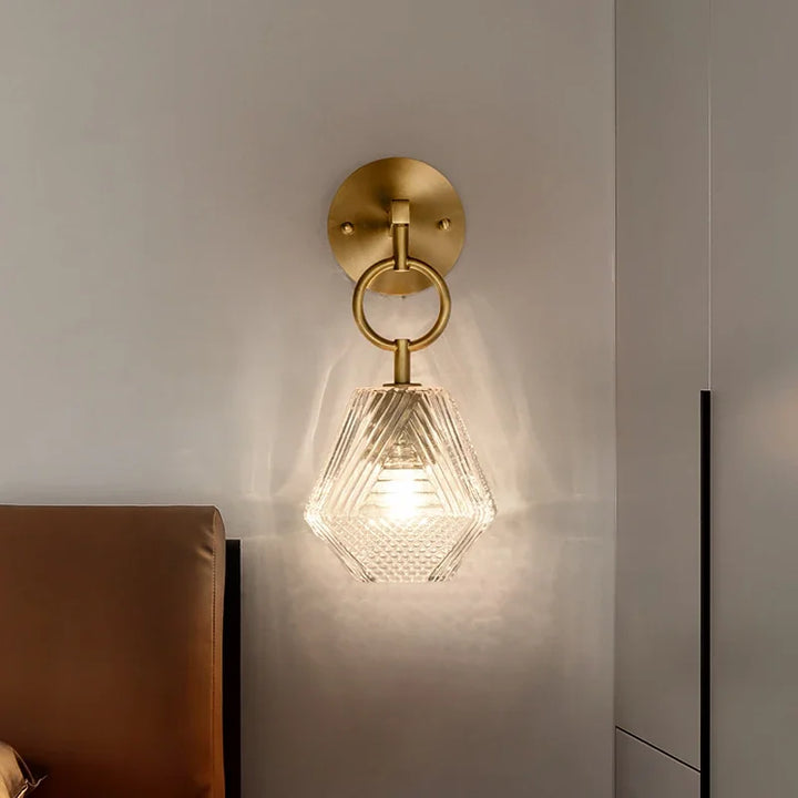 Moderne Glas Wandleuchte im Vintage-Stil - Wandleuchte aus Messing und Glas | Karnz