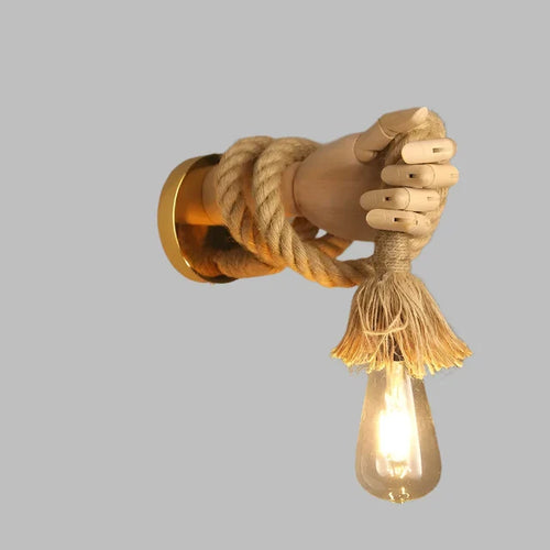Kreative Wandlampe im Seil-Design mit Griff – Rustikale LED-Lampe für Wohnzimmer & Flur | Karnz