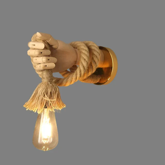 Kreative Wandlampe im Seil-Design mit Griff – Rustikale LED-Lampe für Wohnzimmer & Flur | Karnz