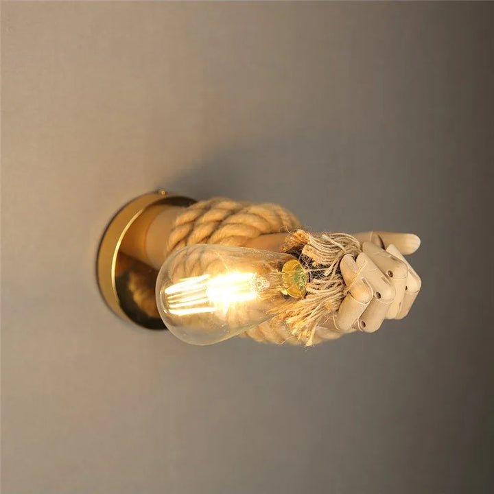 Kreative Wandlampe im Seil-Design mit Griff – Rustikale LED-Lampe für Wohnzimmer & Flur | Karnz