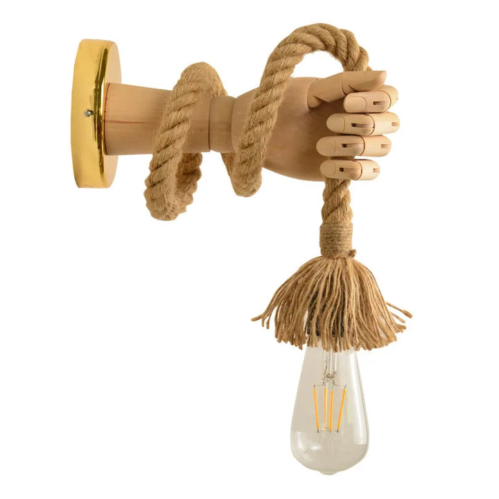 Kreative Wandlampe im Seil-Design mit Griff – Rustikale LED-Lampe für Wohnzimmer & Flur | Karnz