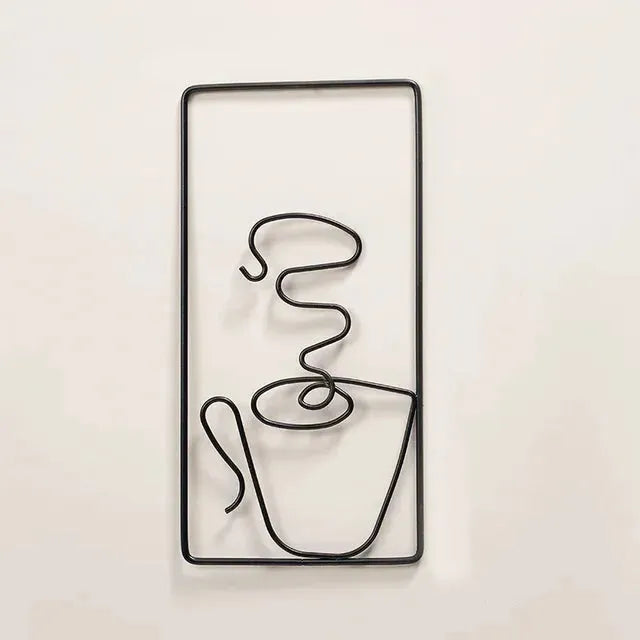 Fade-beständige Wandkunst mit Kaffeetasse für Innen- und Außengebrauch Karnz