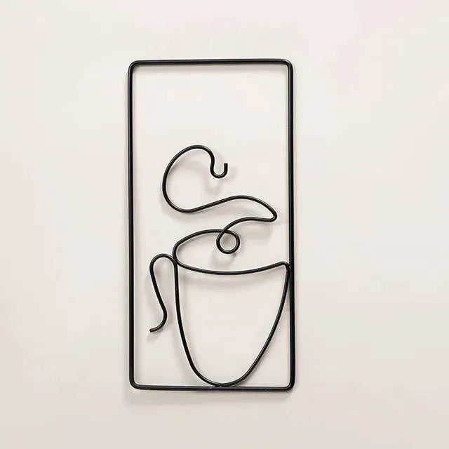 Fade-beständige Wandkunst mit Kaffeetasse für Innen- und Außengebrauch Karnz