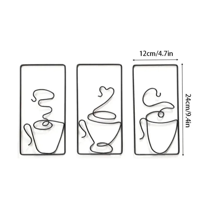 Fade-beständige Wandkunst mit Kaffeetasse für Innen- und Außengebrauch Karnz