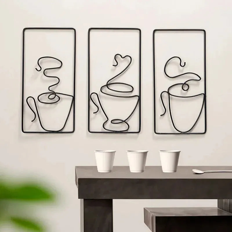Fade-beständige Wandkunst mit Kaffeetasse für Innen- und Außengebrauch Karnz