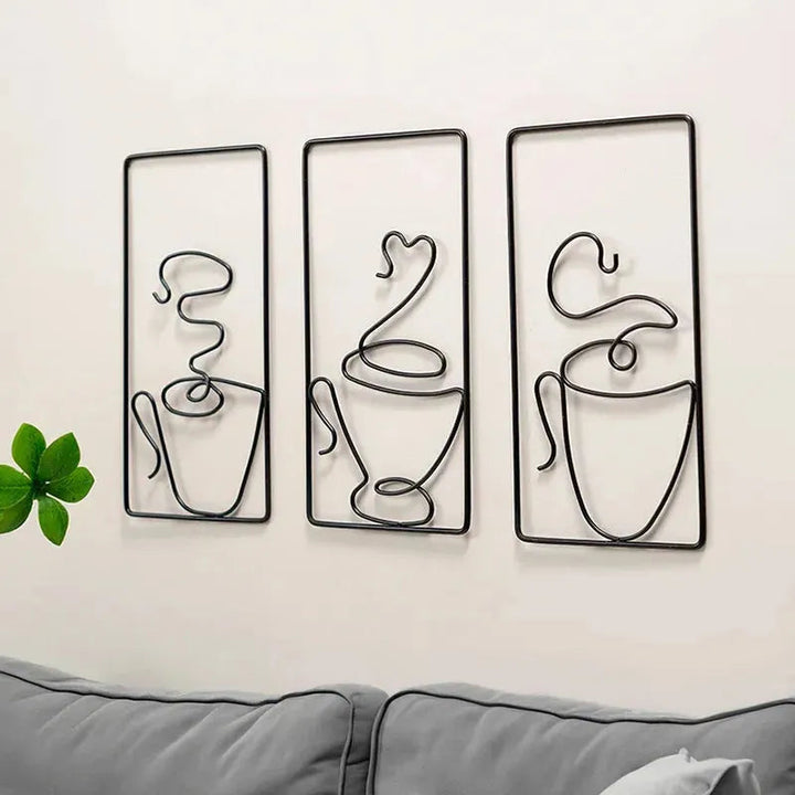 Fade-beständige Wandkunst mit Kaffeetasse für Innen- und Außengebrauch Karnz