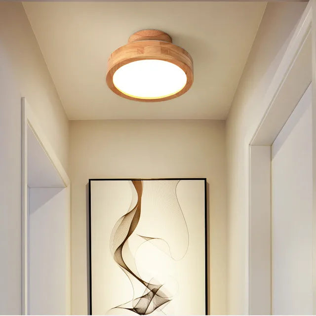 Runde Holz Skandinavische Deckenlampe - NordicLuxe | Karnz
