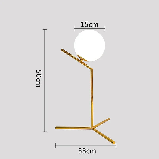 Nordic LED-Tischlampe mit Glasball – Minimalistisches Design für Wohnzimmer und Schlafzimmer | Karnz