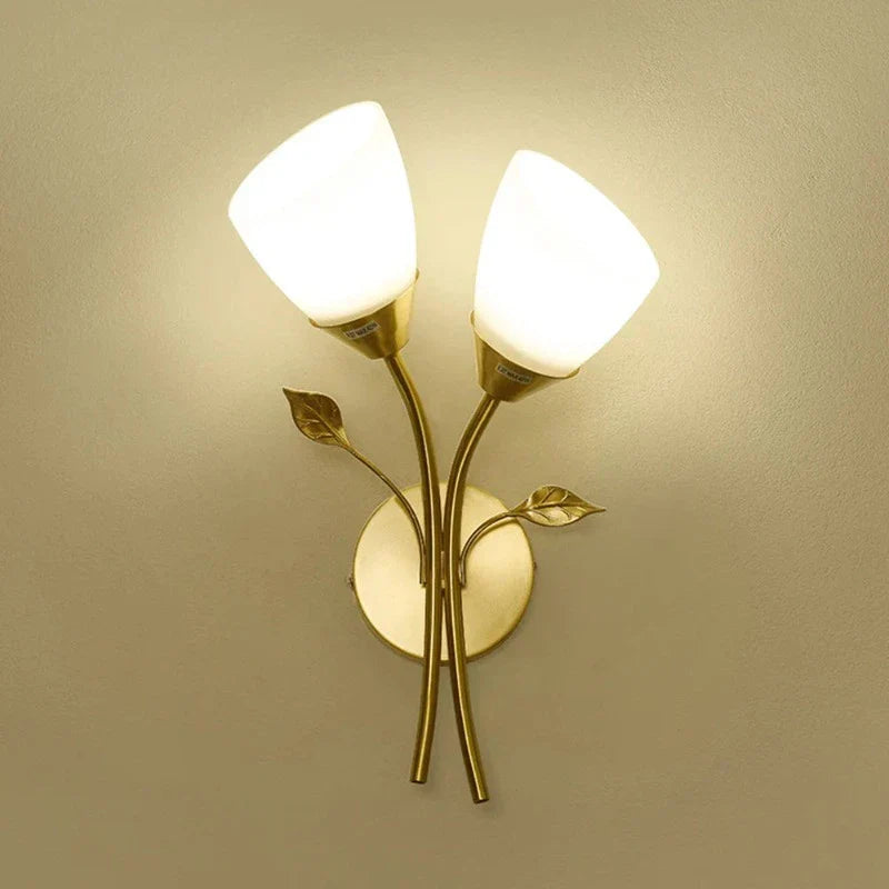 Wandleuchte im Vintage-Stil mit Blattmotiv – LED-Lampe für Flur & Wohnzimmer | Karnz