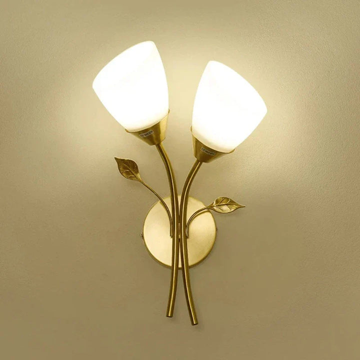Wandleuchte im Vintage-Stil mit Blattmotiv – LED-Lampe für Flur & Wohnzimmer | Karnz