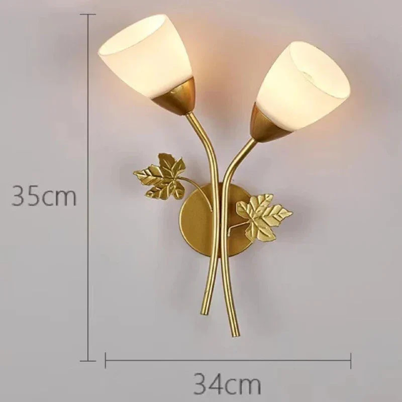 Wandleuchte im Vintage-Stil mit Blattmotiv – LED-Lampe für Flur & Wohnzimmer | Karnz