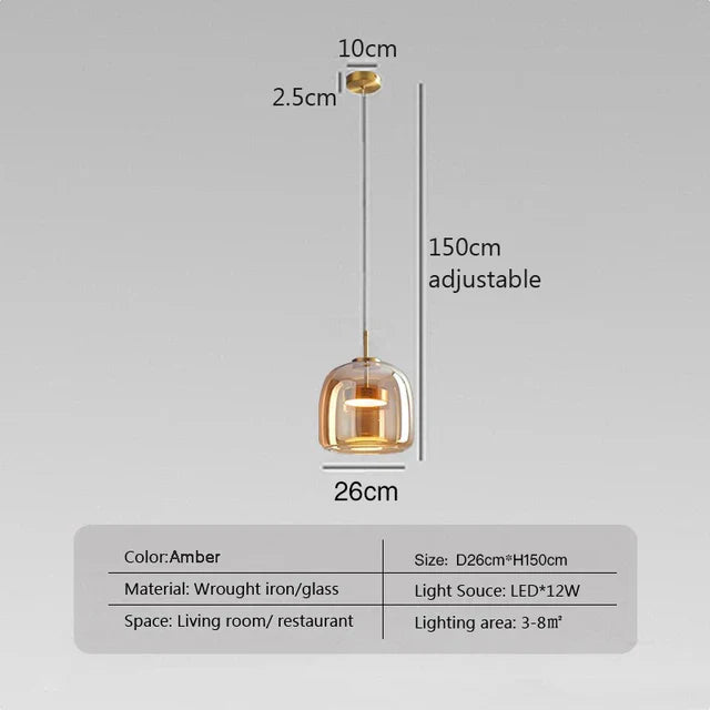 Minimalistische Glas Pendelleuchte - Elegante und schlanke Beleuchtung für jeden Raum | Karnz