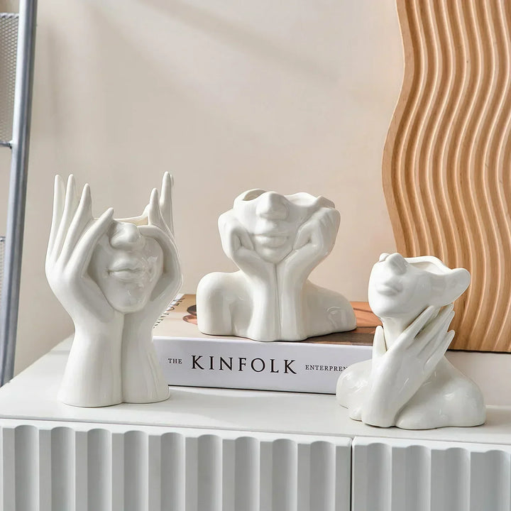 Einzigartige und Moderne Keramikvase, Dekorative Blumenvase für Wohnzimmer und Büro" | Karnz