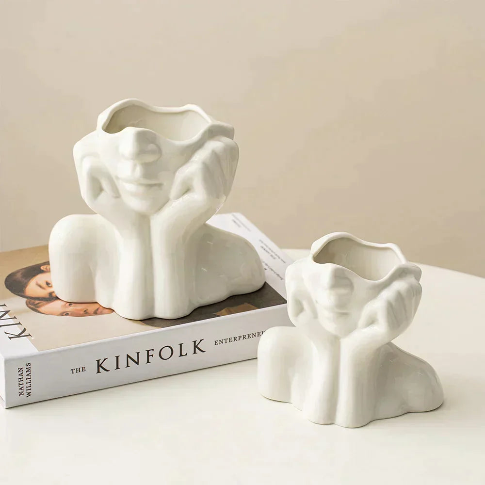 Einzigartige und Moderne Keramikvase, Dekorative Blumenvase für Wohnzimmer und Büro" | Karnz