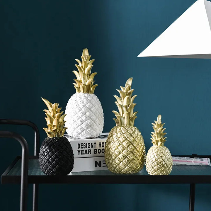Goldene Ananas Dekoration, Exklusiver Wohnakzent für Moderne Raumgestaltung | Karnz