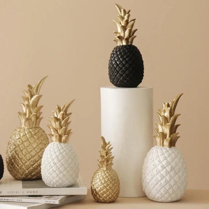 Goldene Ananas Dekoration, Exklusiver Wohnakzent für Moderne Raumgestaltung | Karnz