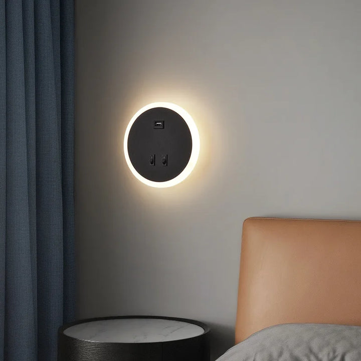Moderne LED-Wandleuchte mit USB-Ladefunktion – Dimmbare, stimmungsvolle Beleuchtung für Wohnzimmer und Schlafzimmer | Karnz