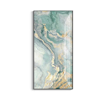 Nordic Aqua Blau Grün Goldene Flüssige Marmor Druck Wandkunst Feine Kunst Leinwand Drucken Bilder Für Luxus Wohnzimmer Foyer Hotel Zimmer Dekor | Karnz
