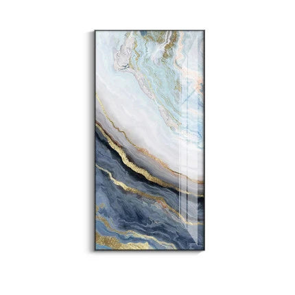Nordic Aqua Blau Grün Goldene Flüssige Marmor Druck Wandkunst Feine Kunst Leinwand Drucken Bilder Für Luxus Wohnzimmer Foyer Hotel Zimmer Dekor | Karnz