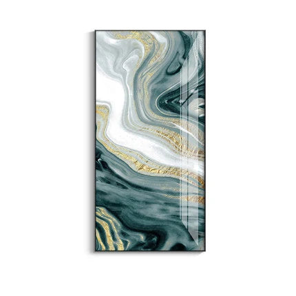 Nordic Aqua Blau Grün Goldene Flüssige Marmor Druck Wandkunst Feine Kunst Leinwand Drucken Bilder Für Luxus Wohnzimmer Foyer Hotel Zimmer Dekor | Karnz