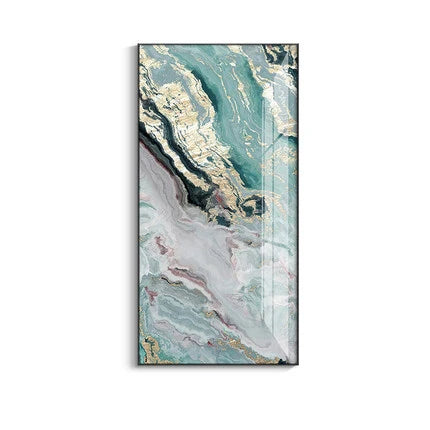 Nordic Aqua Blau Grün Goldene Flüssige Marmor Druck Wandkunst Feine Kunst Leinwand Drucken Bilder Für Luxus Wohnzimmer Foyer Hotel Zimmer Dekor | Karnz