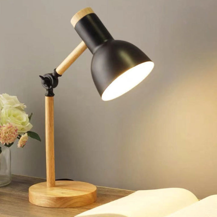 Verstellbare Holz- und Eisen-Schreibtischlampe | Karnz