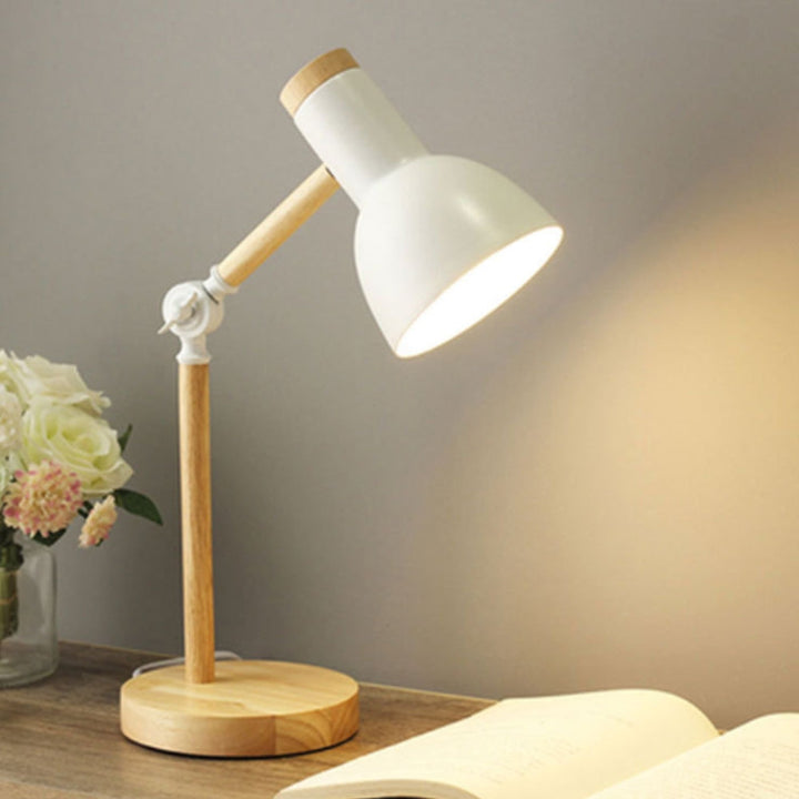 Verstellbare Holz- und Eisen-Schreibtischlampe | Karnz