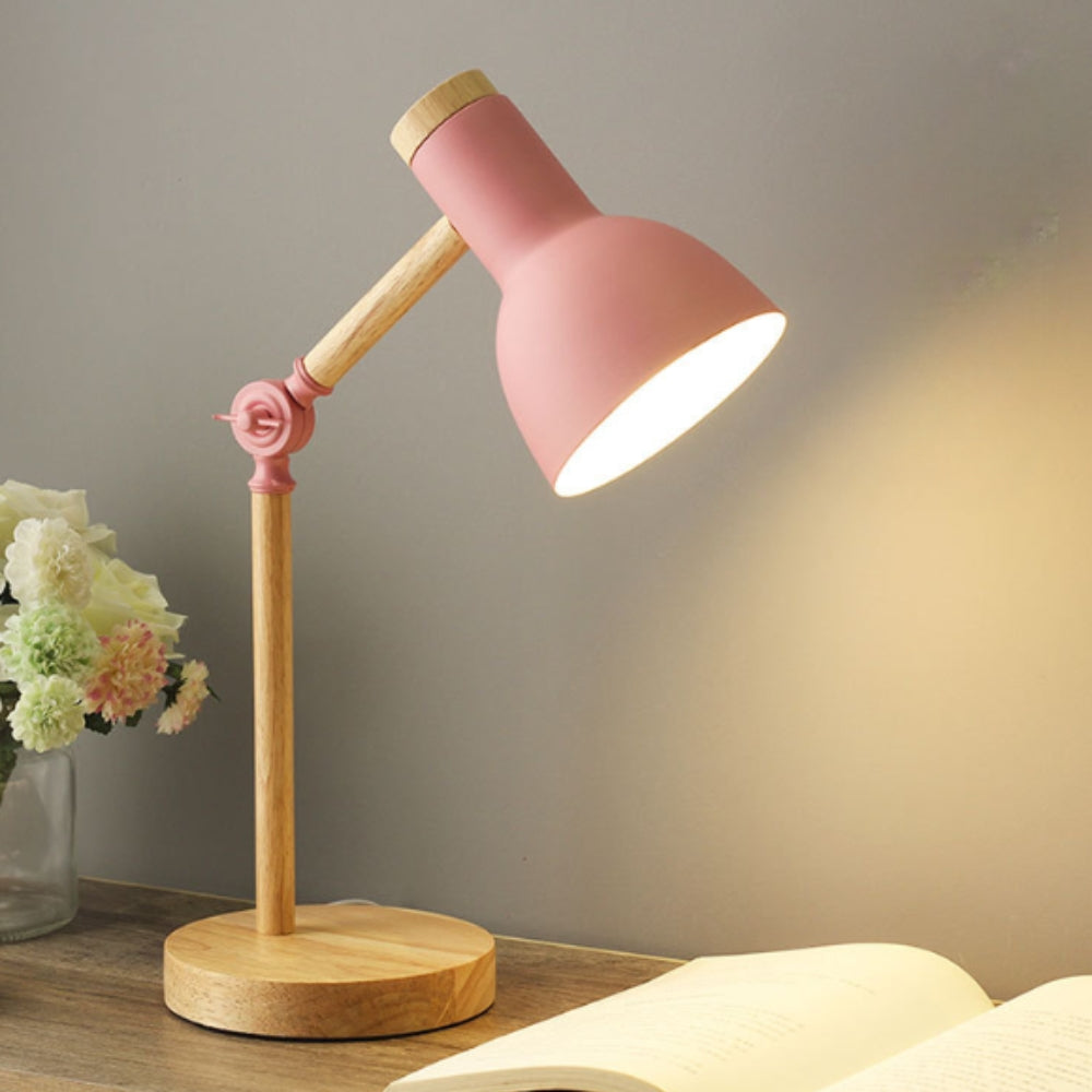 Verstellbare Holz- und Eisen-Schreibtischlampe | Karnz
