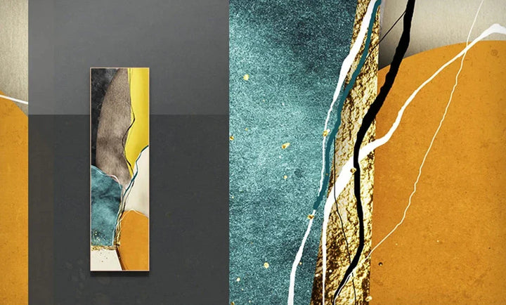 Nordic Abstract Geomorphic Color Block Wandkunst Fine Art Leinwanddrucke Vertikales Format Bilder Für Wohnzimmer Schlafzimmer Eingang Flur Wanddeko | Karnz