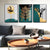 Nordic Abstract Golden Fern Deer Flamingo Wandkunst Fine Art Leinwanddrucke Bilder Für Modernes Apartment Wohnzimmer Esszimmer Kunst Dekor