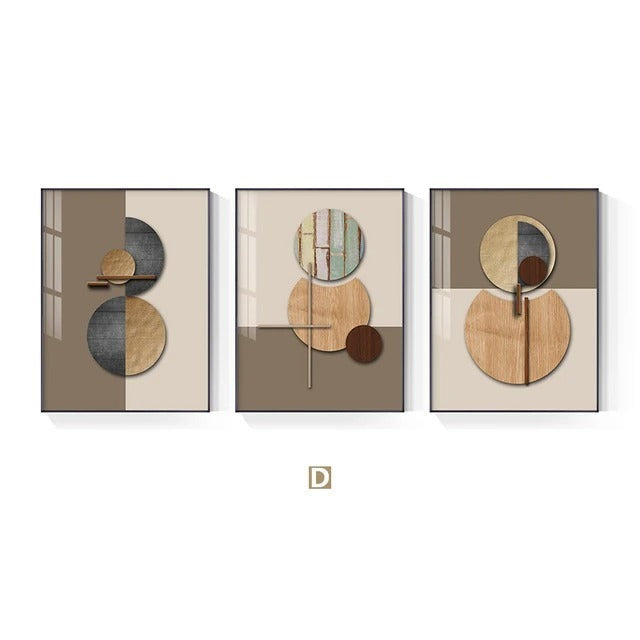 Skandinavische abstrakte sphärische geometrische Wandkunst feine Kunstdrucke auf Leinwand neutrale Farb Bilder für luxuriöses Wohnzimmer Schlafzimmer Büro Innendekoration | Karnz