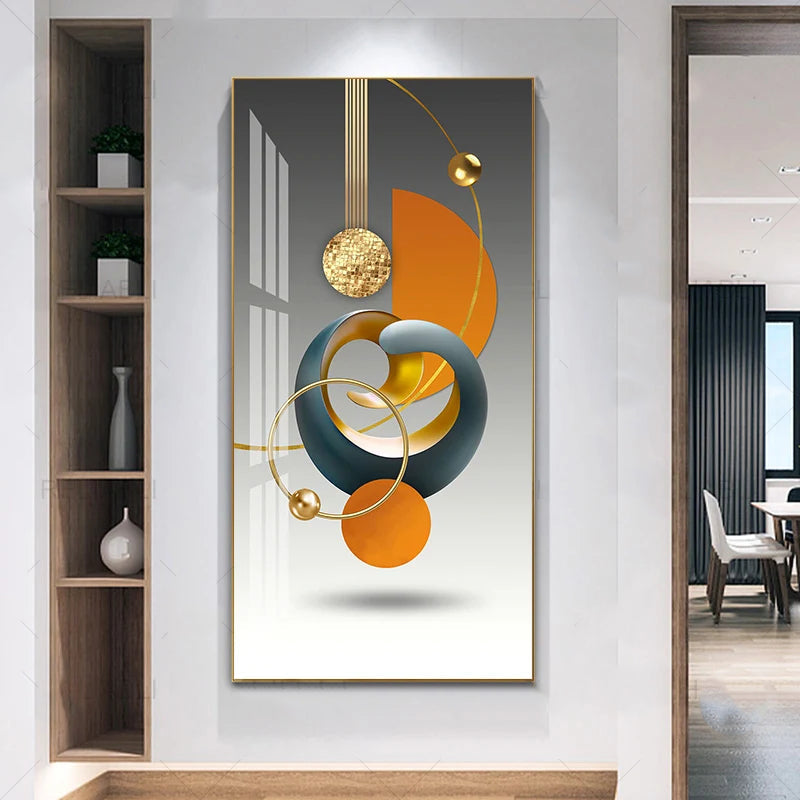 Nordic Celestial Harmony Wandkunst Feine Kunstleinwanddrucke Leichte Luxus Abstrakte Glückbringende Bilder Für Modernes Apartment Wohnzimmer Foyer Kunst Dekor (Unrahmt)