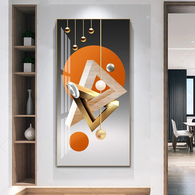 Nordic Celestial Harmony Wandkunst Feine Kunstleinwanddrucke Leichte Luxus Abstrakte Glückbringende Bilder Für Modernes Apartment Wohnzimmer Foyer Kunst Dekor (Unrahmt)