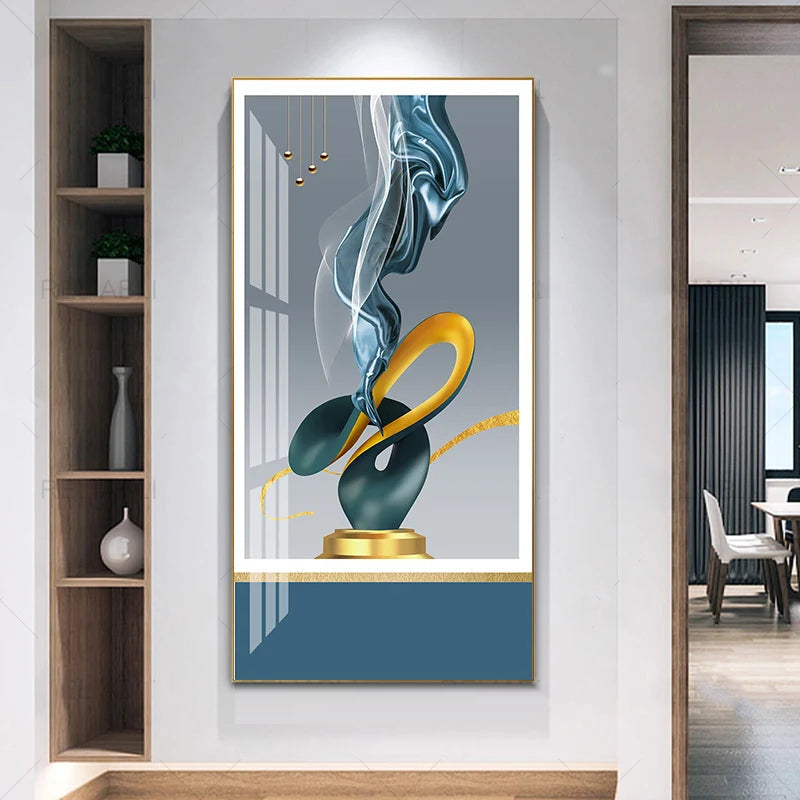 Nordic Celestial Harmony Wandkunst Feine Kunstleinwanddrucke Leichte Luxus Abstrakte Glückbringende Bilder Für Modernes Apartment Wohnzimmer Foyer Kunst Dekor (Unrahmt)